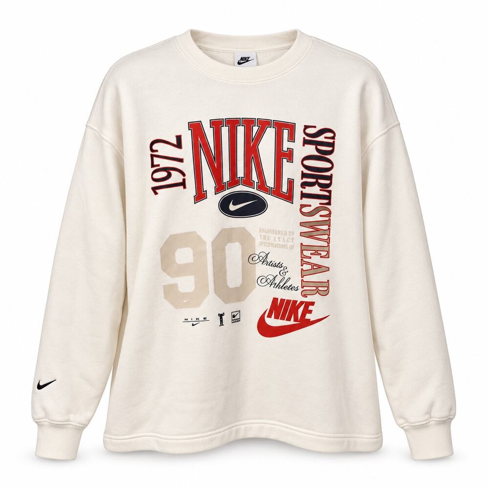 Nike Sportswear 1972 Varsity Crewneck Sweatshirt XS Oversized Fits M/L NWT $85